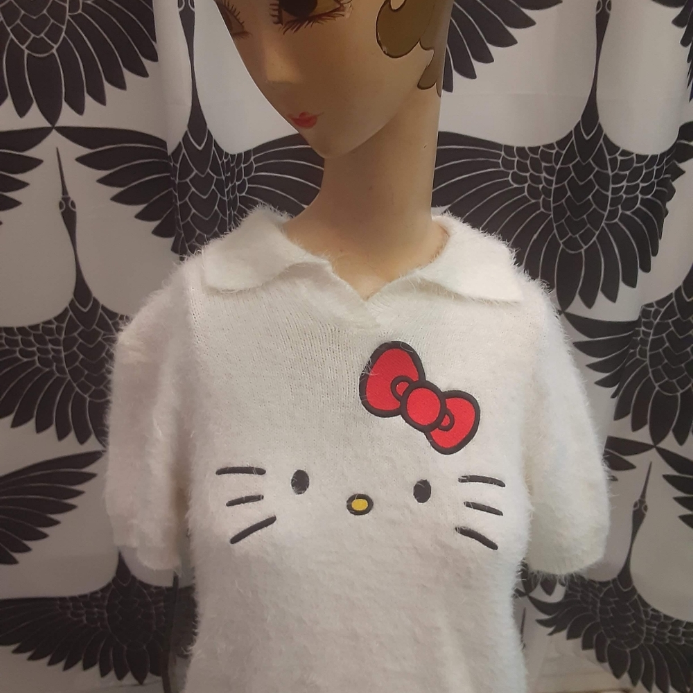 Hello Kitty x Dolls Kill fuzzy sweater top